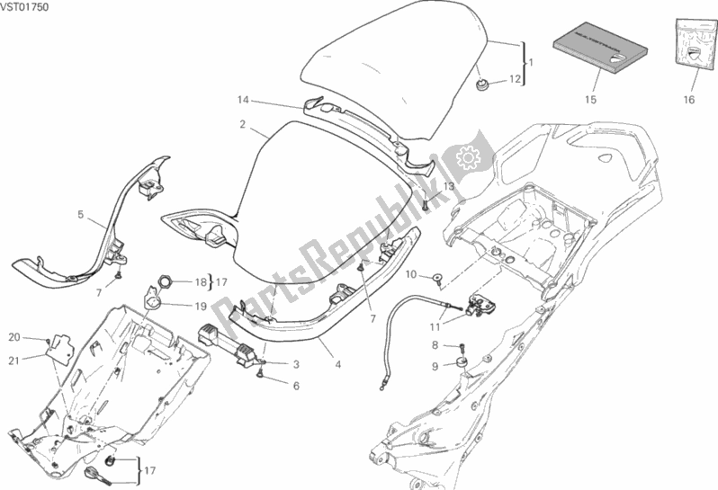 All parts for the Seat of the Ducati Multistrada 1260 S Touring USA 2020
